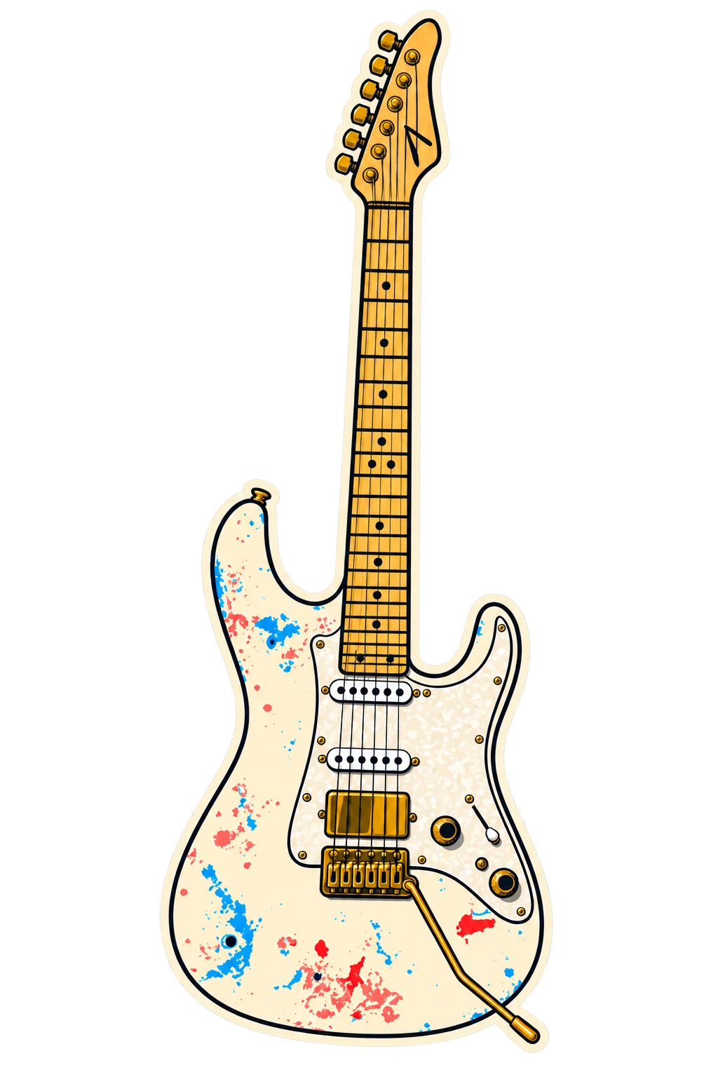 Illustrated Tom Anderson Jawbreaker guitar.